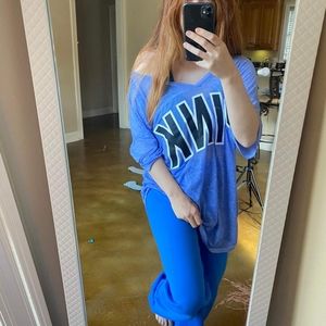 PINK Oversized Tee - Blue